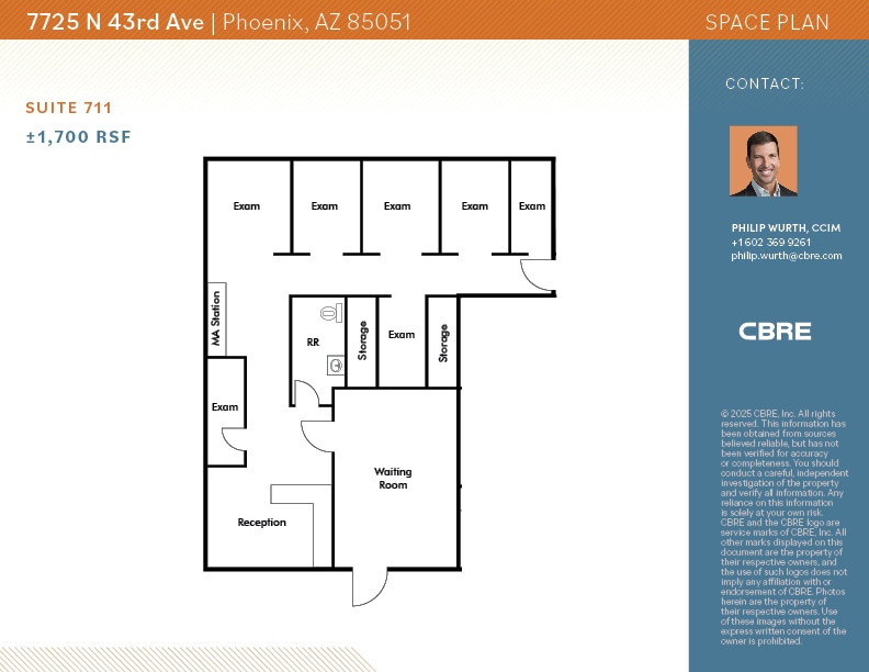 7725 N 43rd Ave, Phoenix, AZ à louer Plan d’étage– Image 1 sur 2