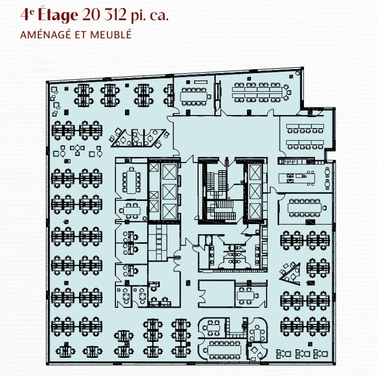100 Rue Peel, Montréal, QC à louer Plan d’étage– Image 1 sur 1