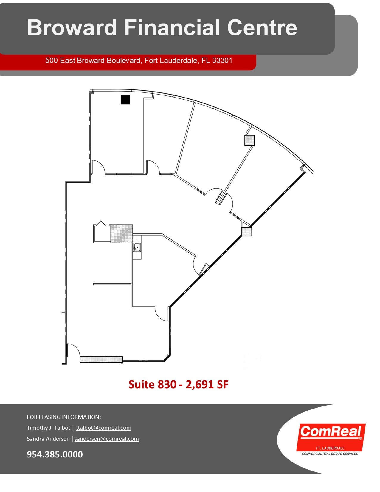 500 E Broward Blvd, Fort Lauderdale, FL à louer Plan d’étage– Image 1 sur 1