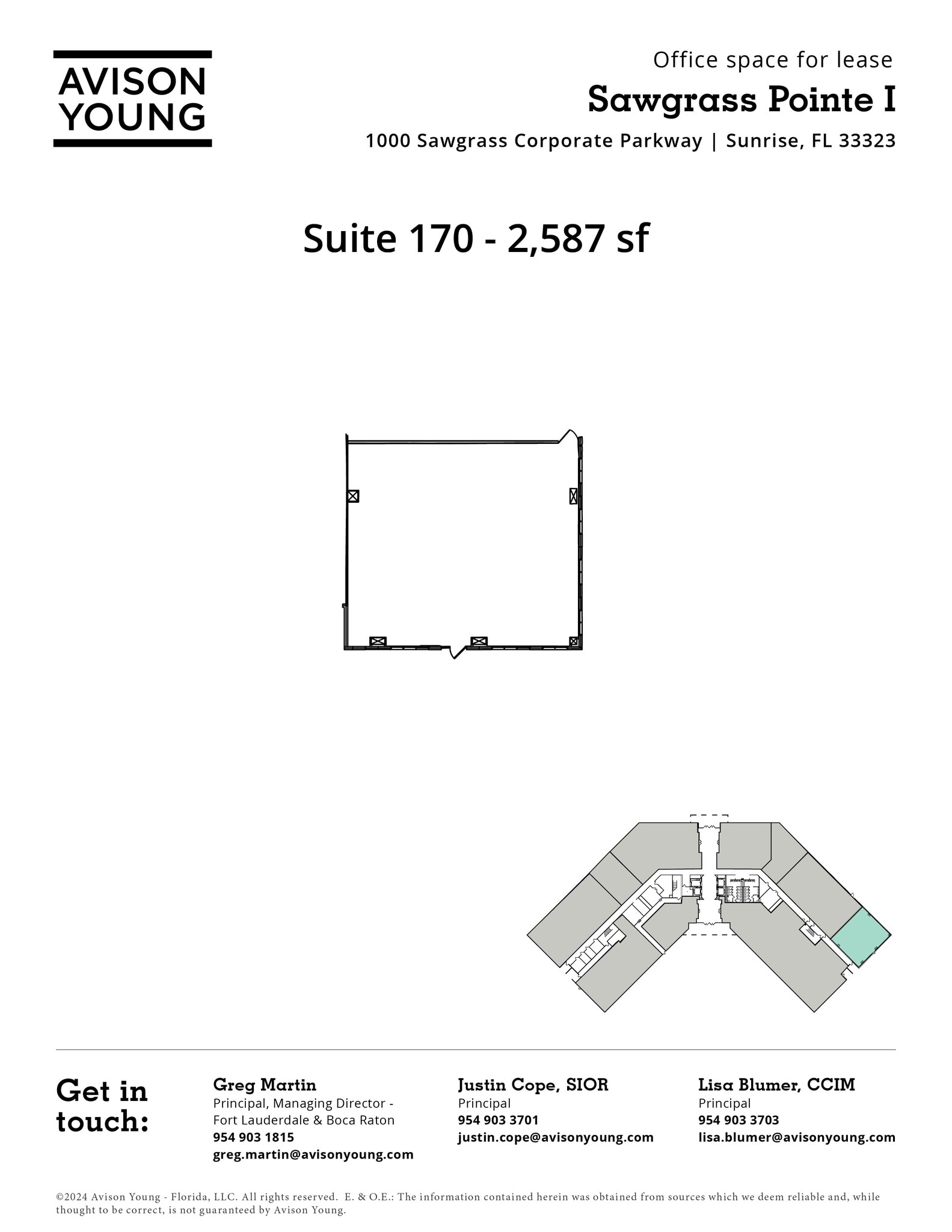 1000 Sawgrass Corporate Pkwy, Sunrise, FL à louer Plan d’étage– Image 1 sur 1