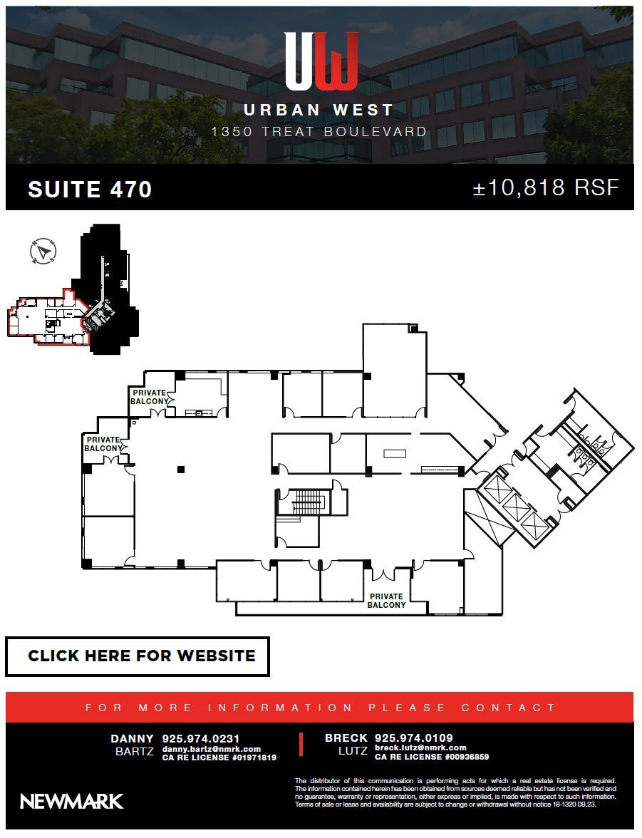 1350 Treat Blvd, Walnut Creek, CA à louer Plan d’étage– Image 1 sur 1