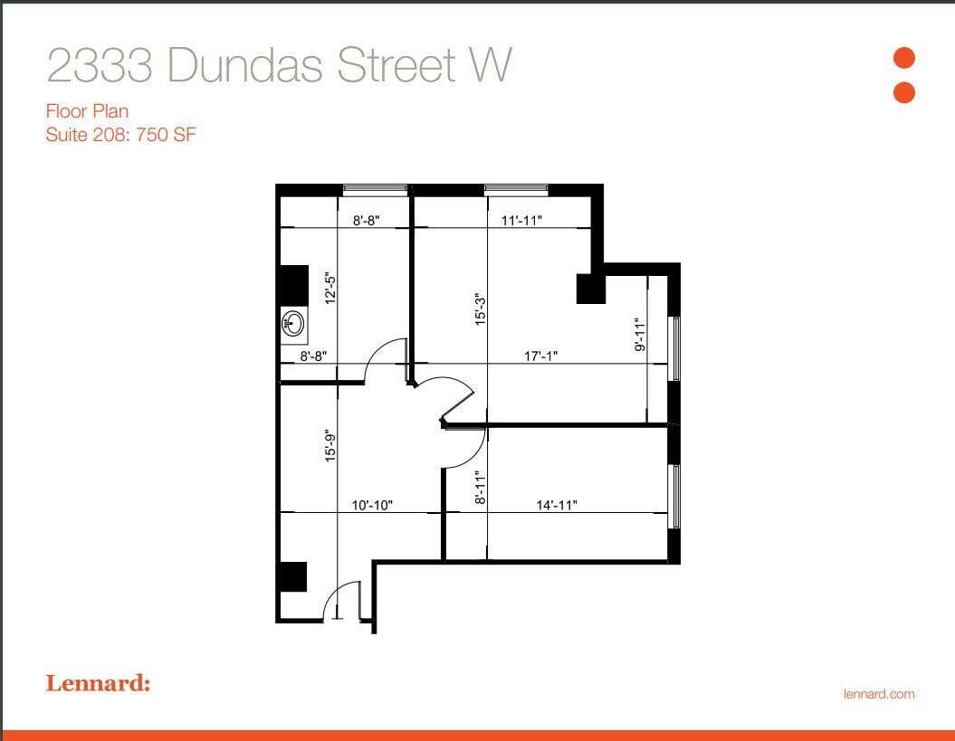 2329-2333 Dundas St W, Toronto, ON à louer Plan d’étage– Image 1 sur 1