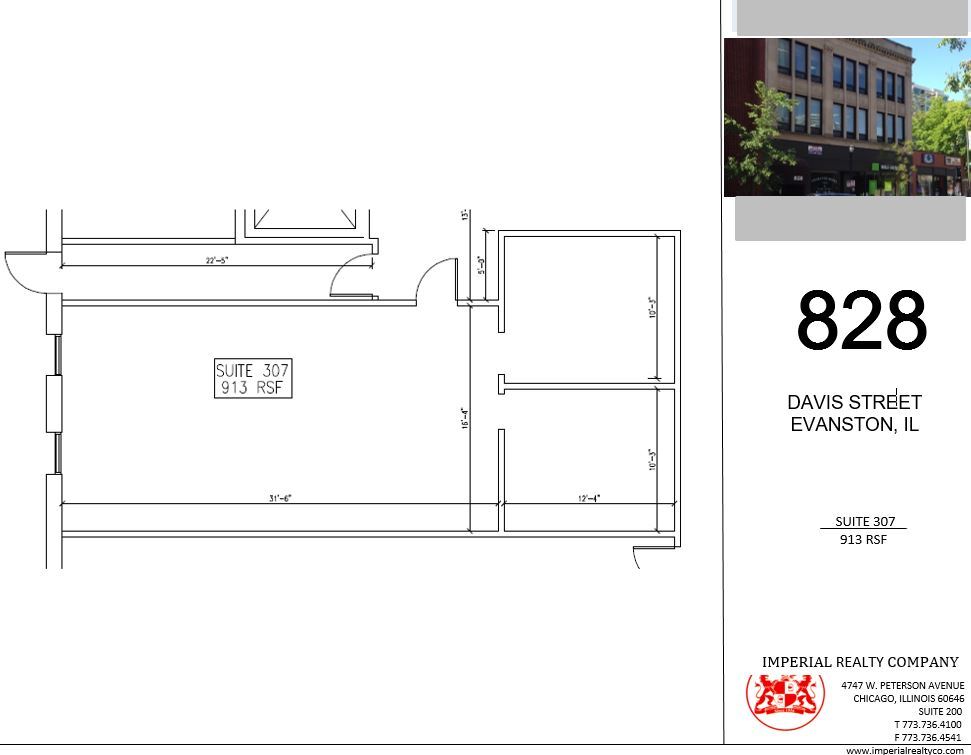 828 Davis St, Evanston, IL à louer Plan d’étage– Image 1 sur 4