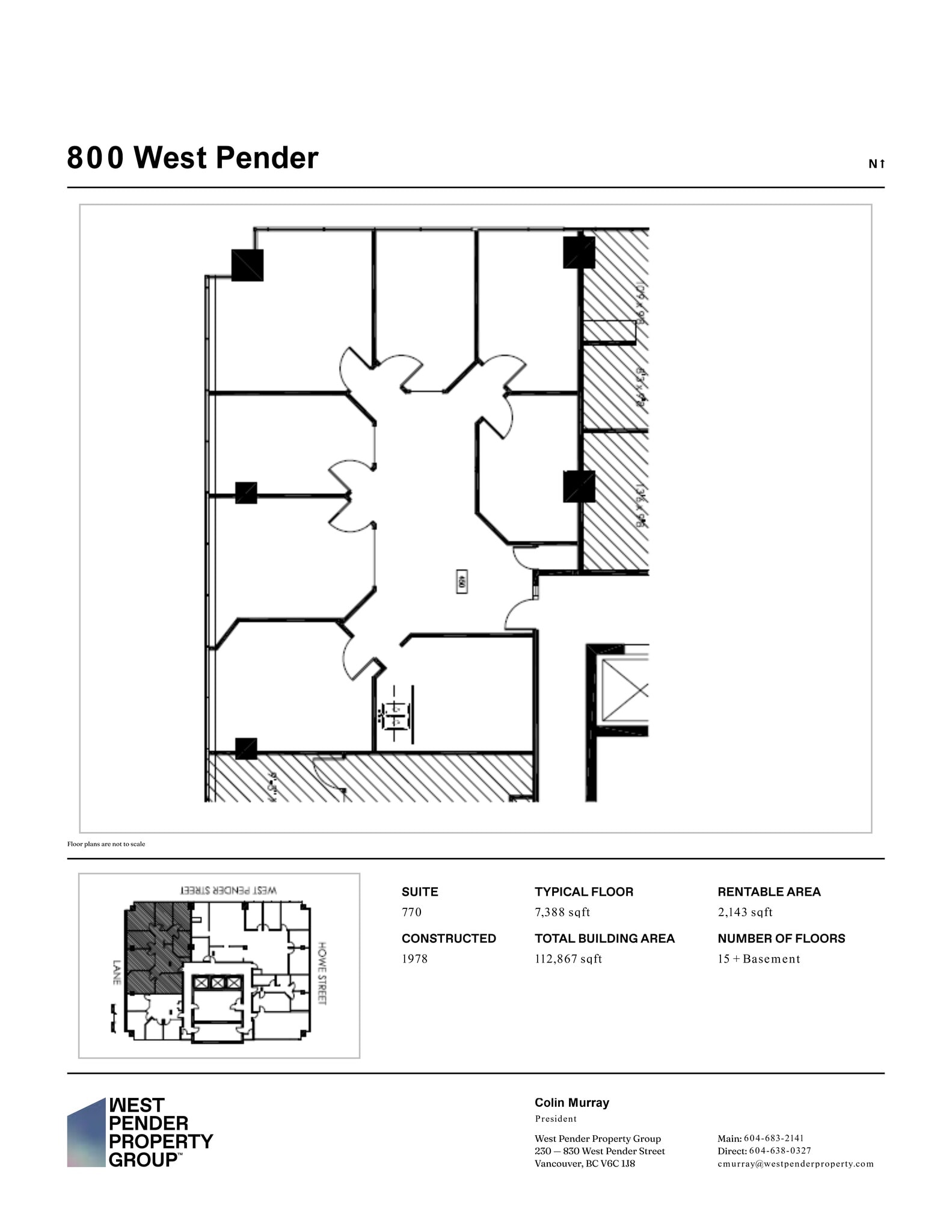 800 W Pender St, Vancouver, BC à louer Plan de site– Image 1 sur 1