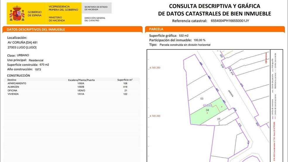 Avenida Da Coruña, 481, Lugo, Lugo à vendre - Plan de site – Image 2 sur 10