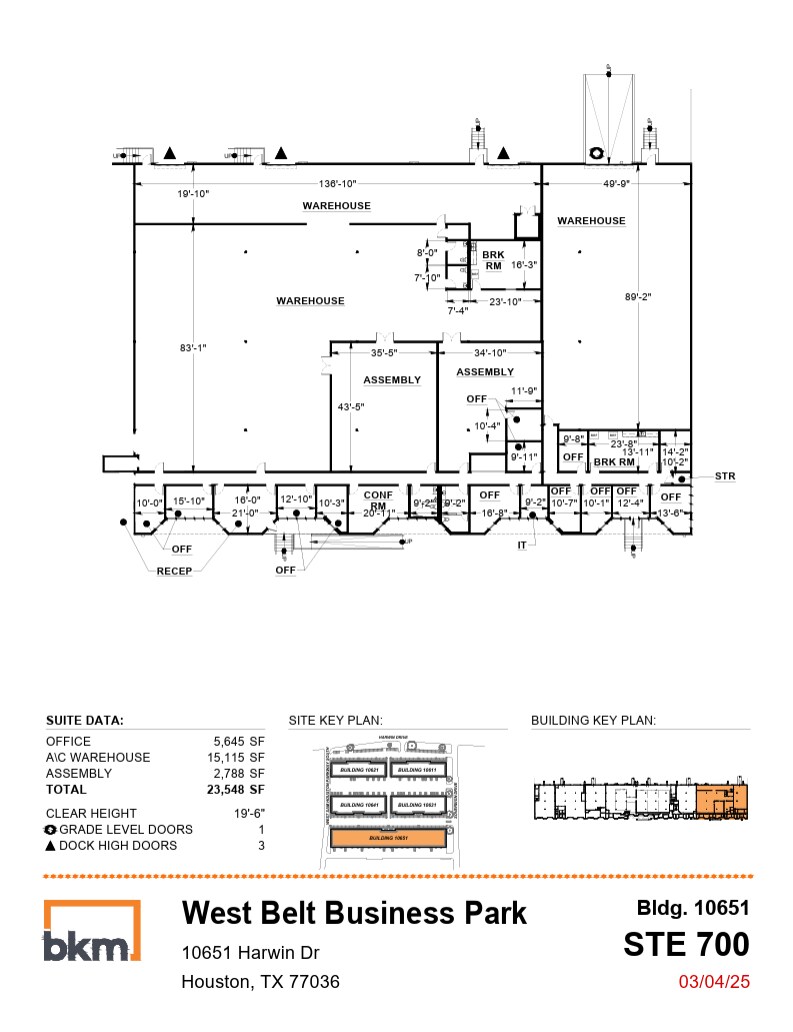 10631 Harwin Dr, Houston, TX à louer Plan d’étage– Image 1 sur 1