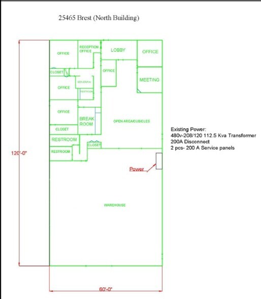 25465 Brest Rd, Taylor, MI à louer - Plan d’étage – Image 2 sur 4