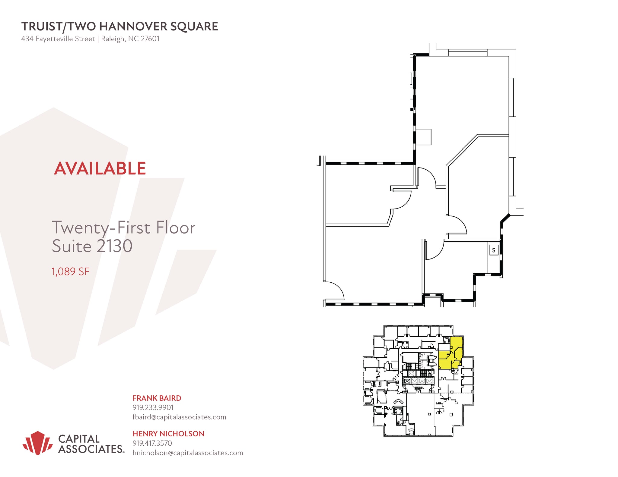 434 Fayetteville St, Raleigh, NC à louer Plan d’étage– Image 1 sur 1