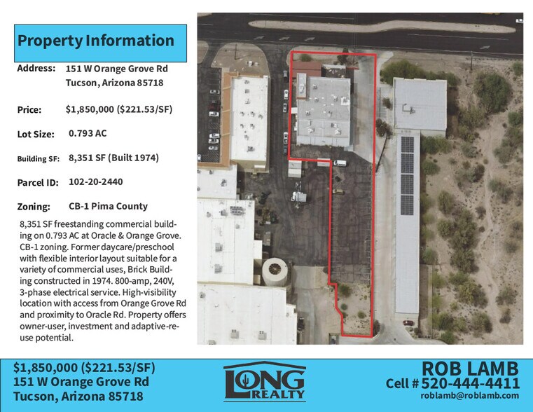 151 W Orange Grove Rd, Tucson, AZ à vendre - Photo de l’immeuble – Image 3 sur 9