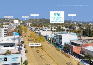 920 N Fairfax Ave, West Hollywood, CA - VUE AÉRIENNE  vue de carte