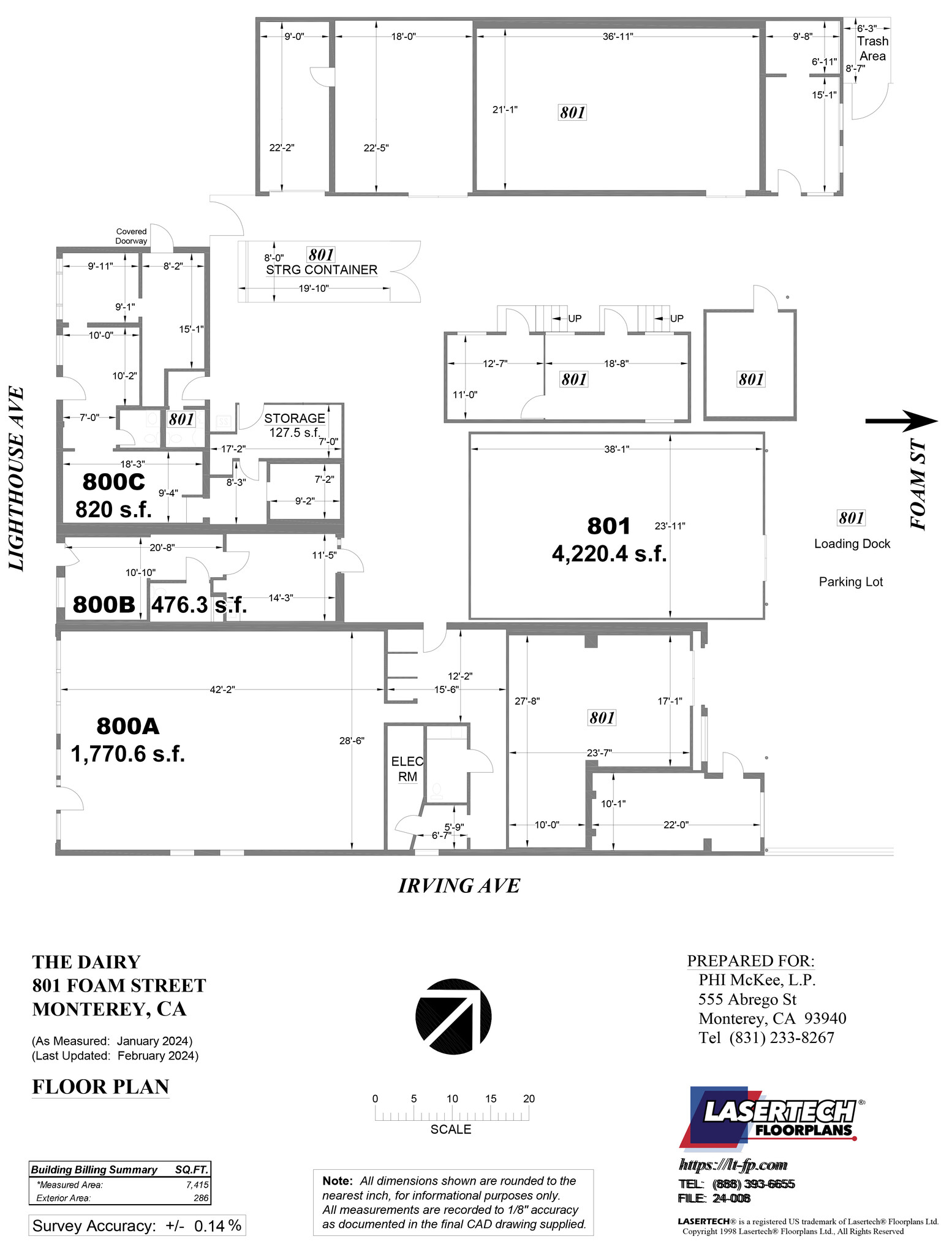 800 Lighthouse Ave, Monterey, CA à louer Plan d’étage– Image 1 sur 2