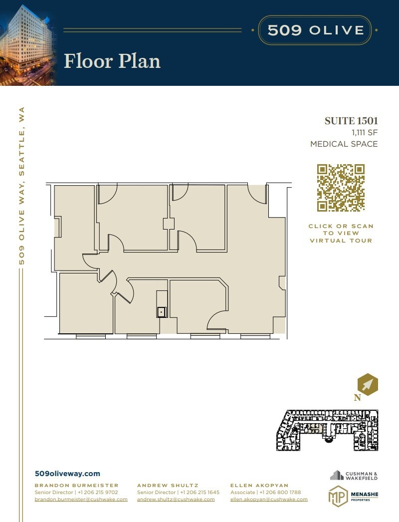 509 Olive Way, Seattle, WA à louer Plan d’étage– Image 1 sur 1