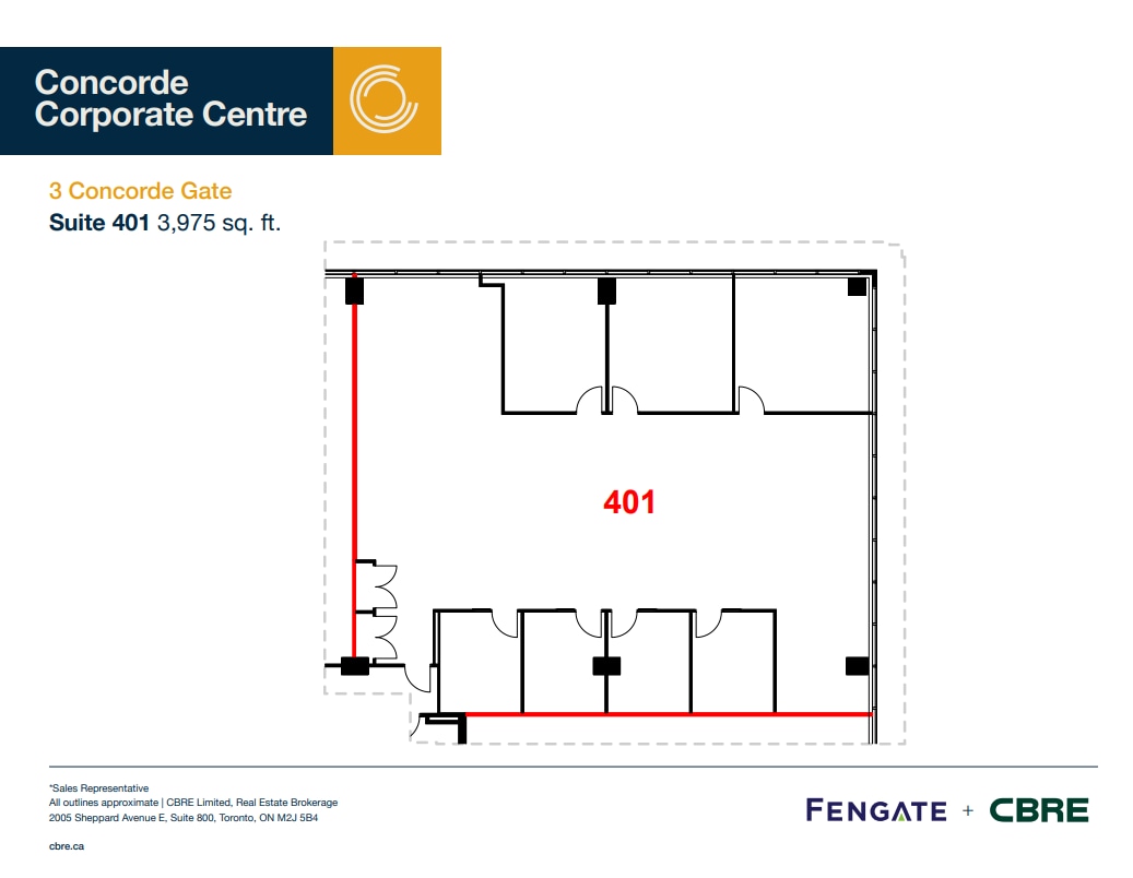 3 Concorde Gate, Toronto, ON à louer Plan d’étage– Image 1 sur 1