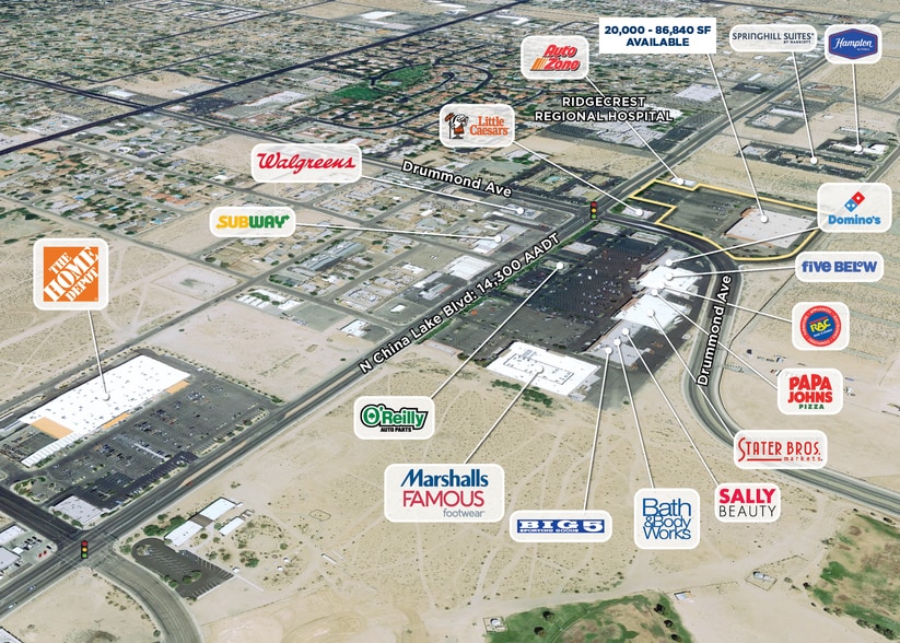 910 N China Lake Blvd, Ridgecrest, CA à louer - Aérien – Image 2 sur 2