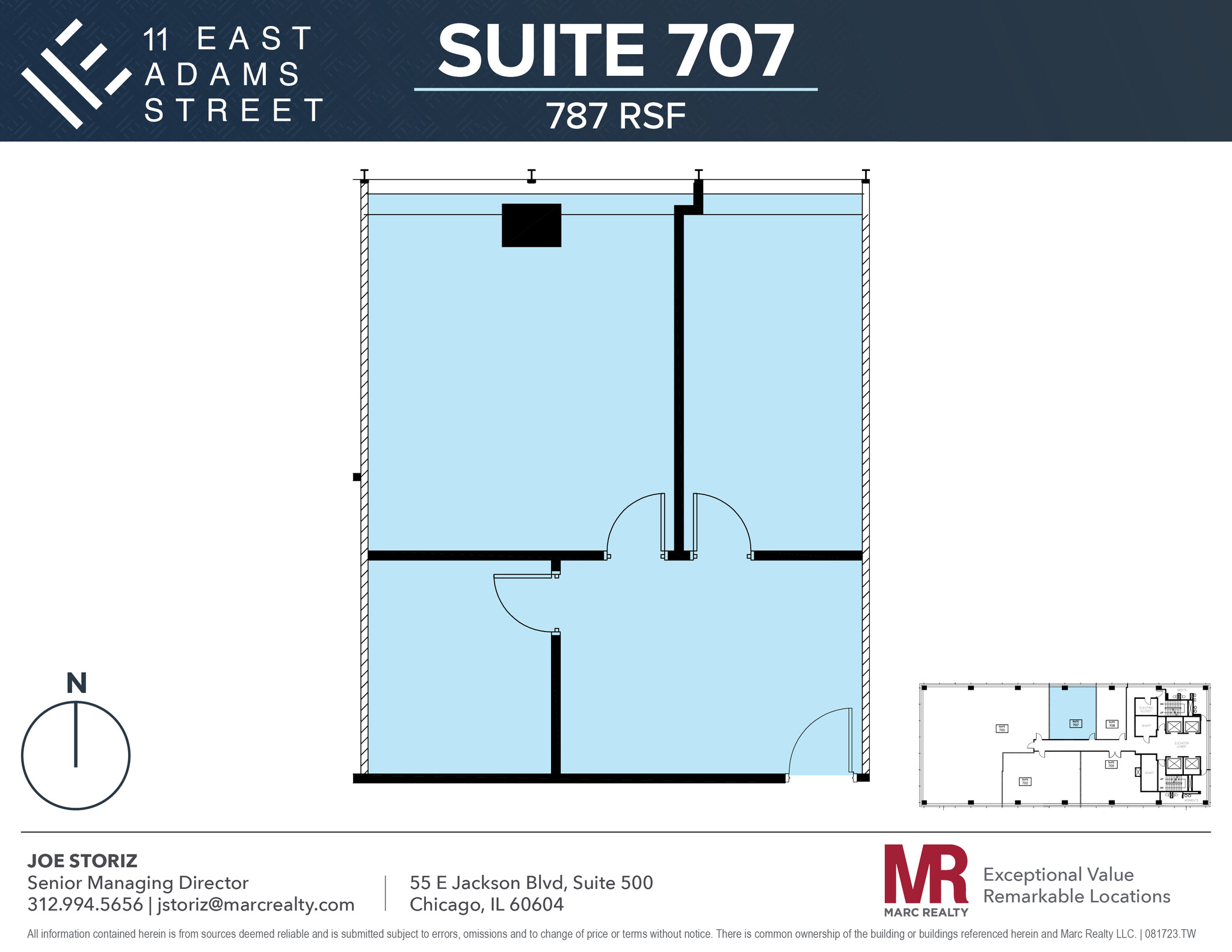 11 E Adams St, Chicago, IL à louer Plan d’étage– Image 1 sur 4