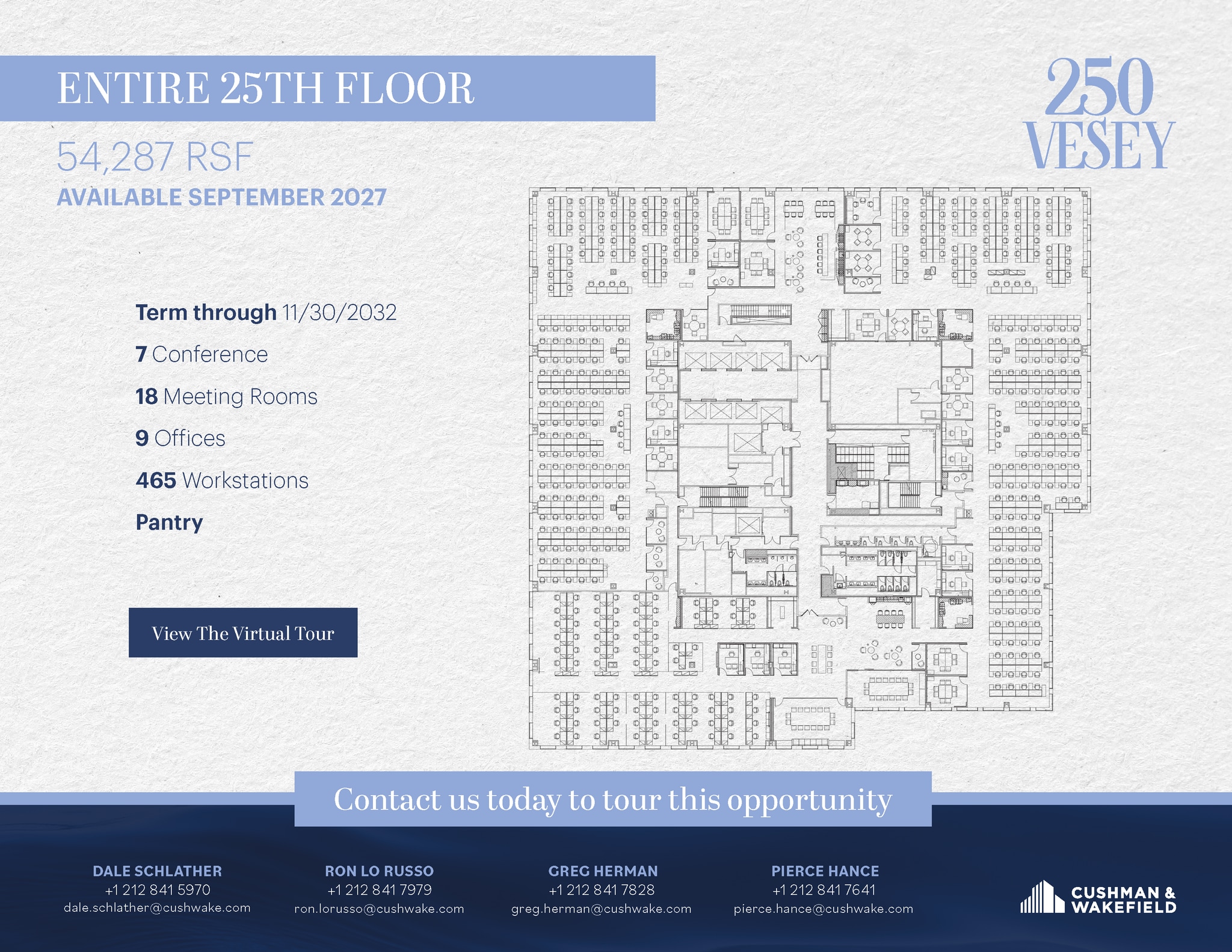 250 Vesey St, New York, NY à louer Plan d’étage– Image 1 sur 1