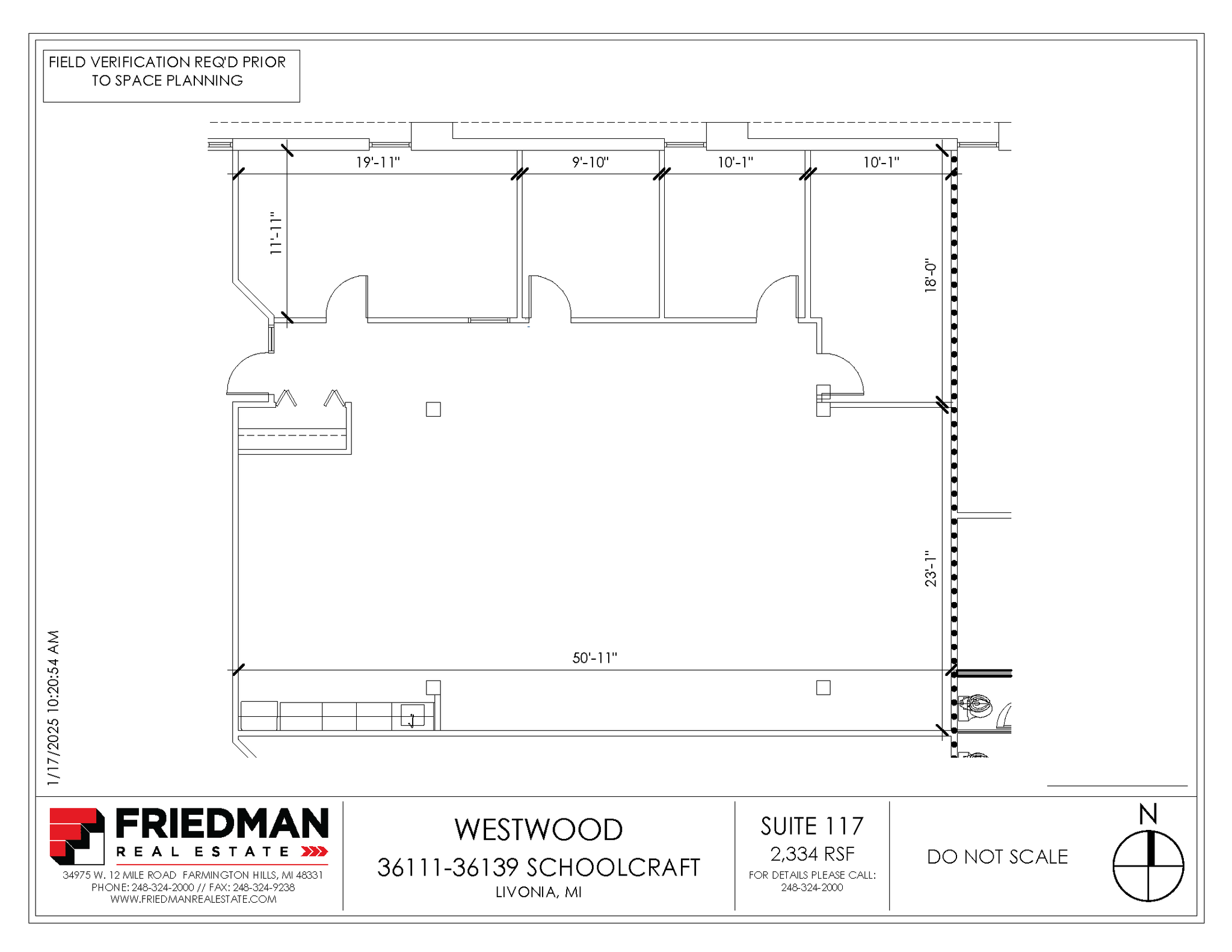 36111-36119 Schoolcraft Rd, Livonia, MI à louer Plan d’étage– Image 1 sur 2