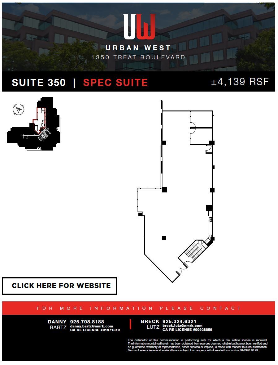 1350 Treat Blvd, Walnut Creek, CA à louer Plan d’étage– Image 1 sur 1