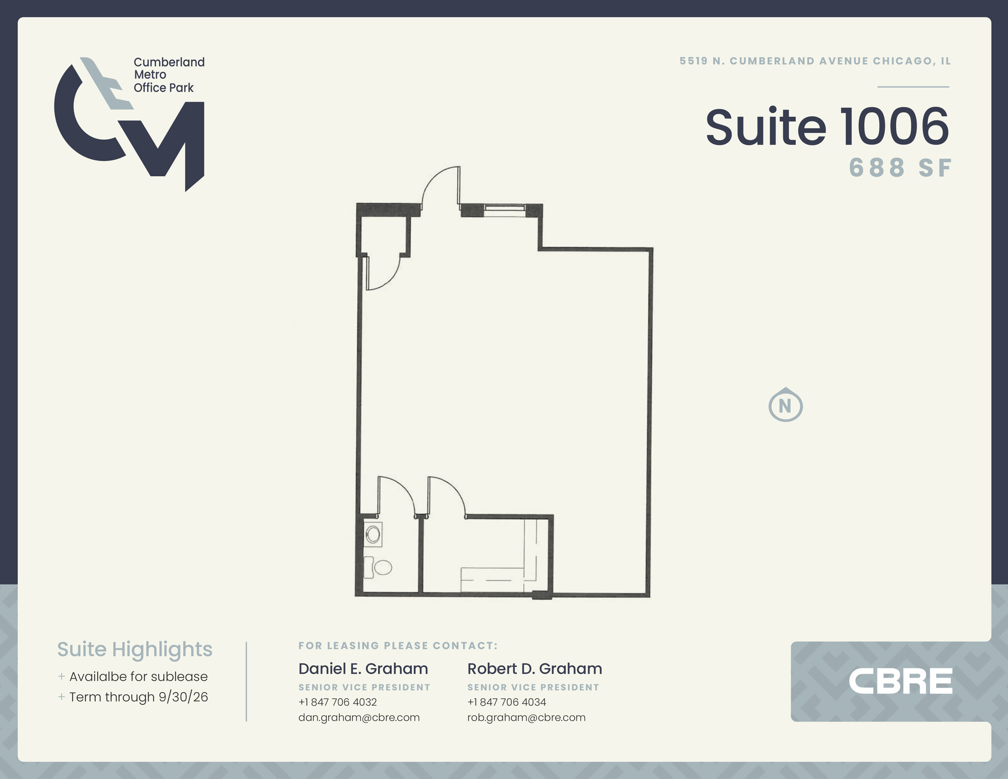 5519 N Cumberland Ave, Chicago, IL à louer Plan d’étage– Image 1 sur 1