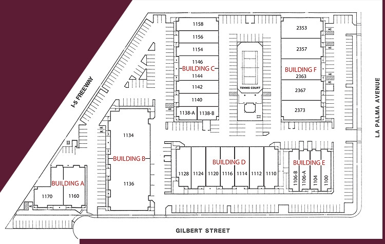 1110-1132 N Gilbert St, Anaheim, CA à louer - Plan de site – Image 3 sur 4