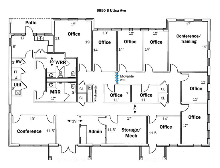 6950 S Utica Ave, Tulsa, OK à vendre - Plan d’étage – Image 2 sur 9