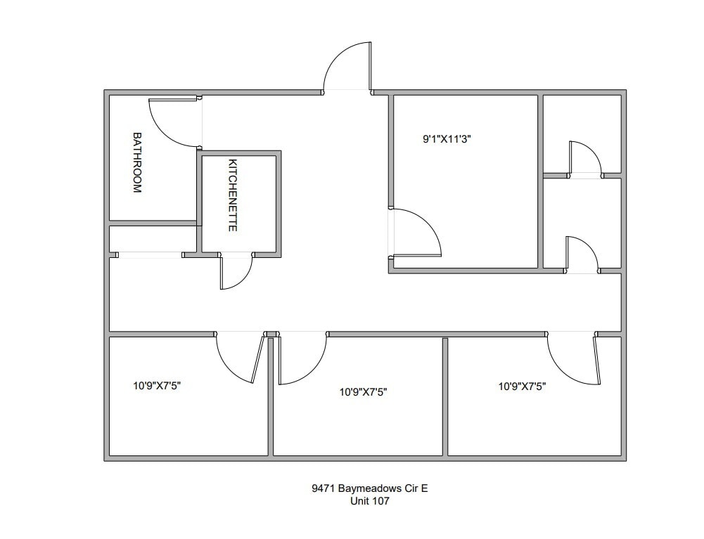 9471 Baymeadows Rd, Jacksonville, FL à louer Plan d’étage– Image 1 sur 2