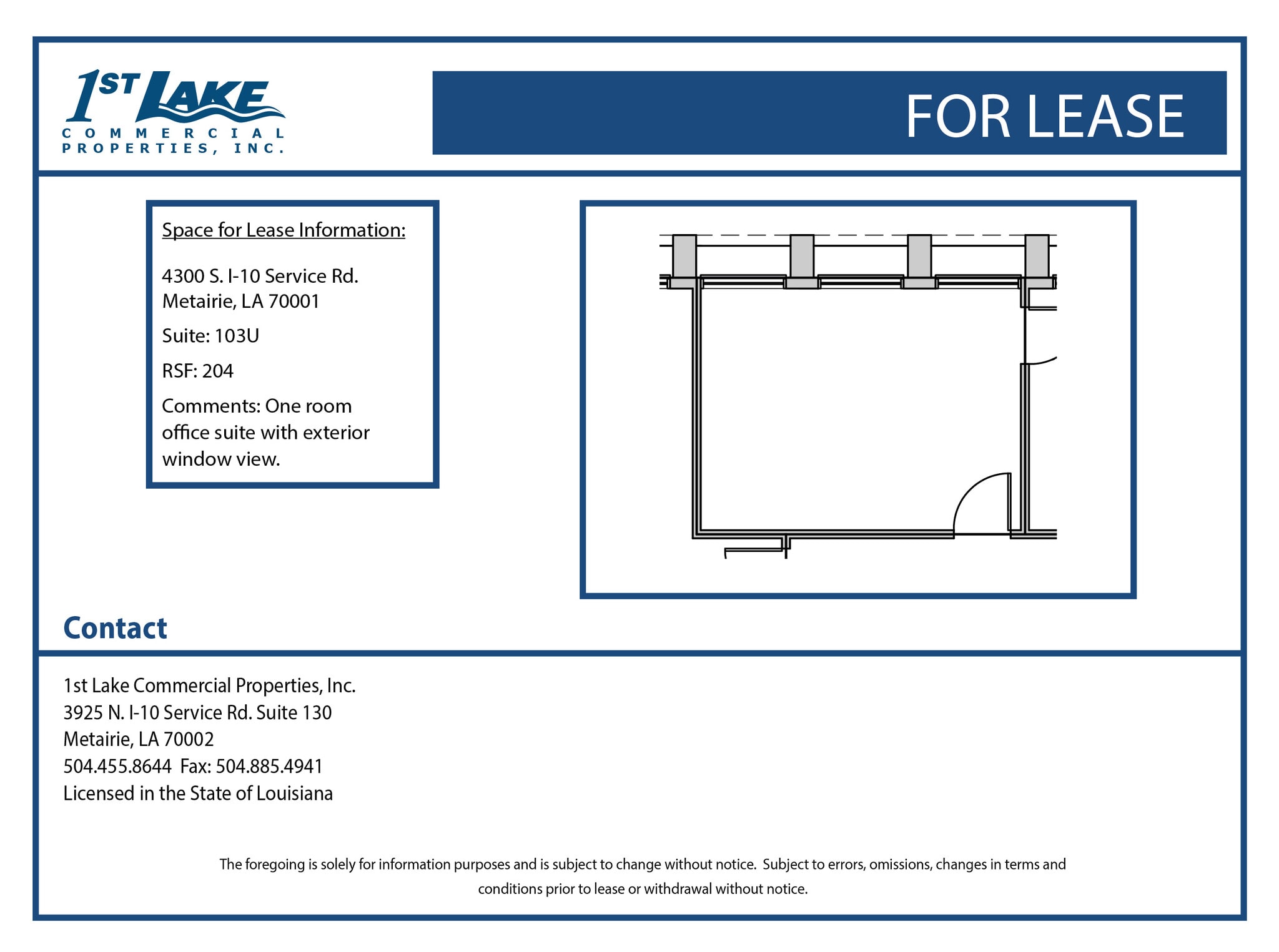 4300 S I-10 Service Rd, Metairie, LA à louer Plan d’étage– Image 1 sur 1