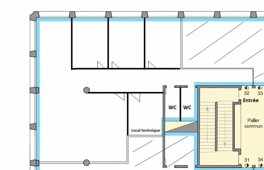 Bureau dans Nantes à louer - Plan d’étage – Image 2 sur 4