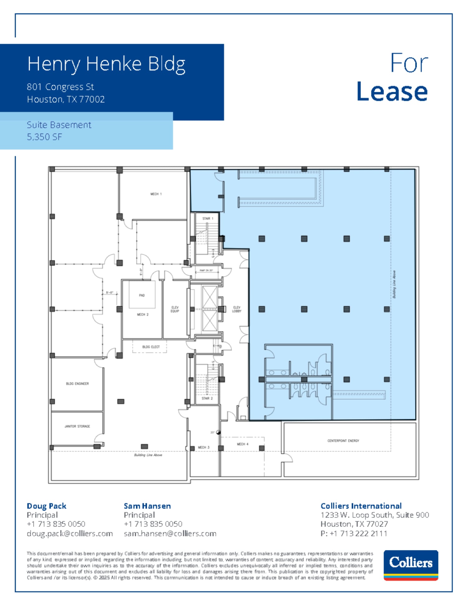 801 Congress St, Houston, TX à louer Plan d’étage– Image 1 sur 1