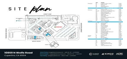 10801-11111 N Wolfe Rd, Cupertino, CA à louer Plan de site– Image 1 sur 1