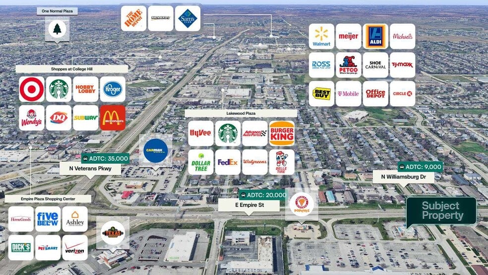 2109 E Empire St, Bloomington, IL à vendre - Aérien – Image 2 sur 3