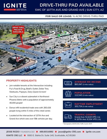 SWC of 107th Ave, Sun City, AZ à vendre - Aérien – Image 2 sur 6