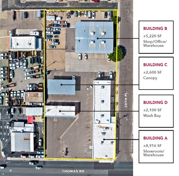 2926 E Thomas Rd, Phoenix, AZ à vendre - Aérien – Image 2 sur 12