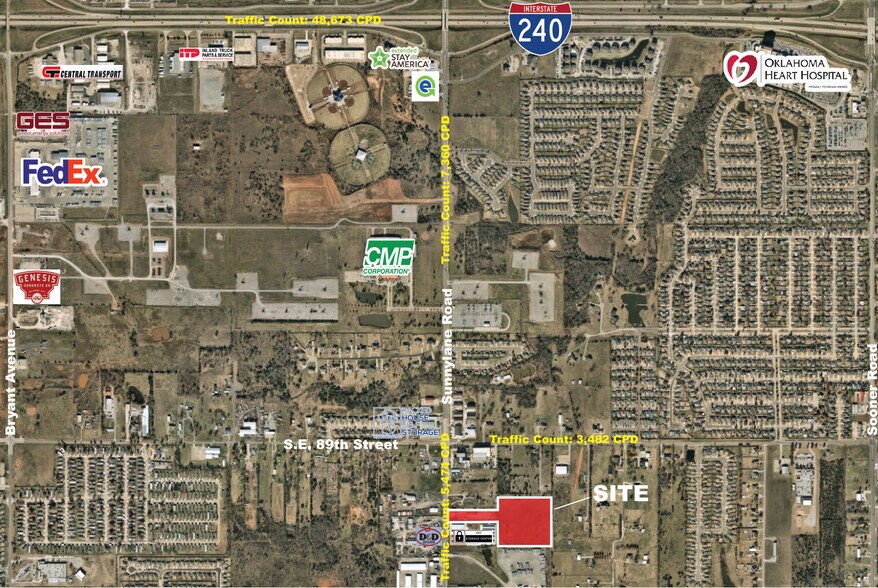 9112 S Sunnylane Rd, Moore, OK à vendre - Aérien – Image 1 sur 2