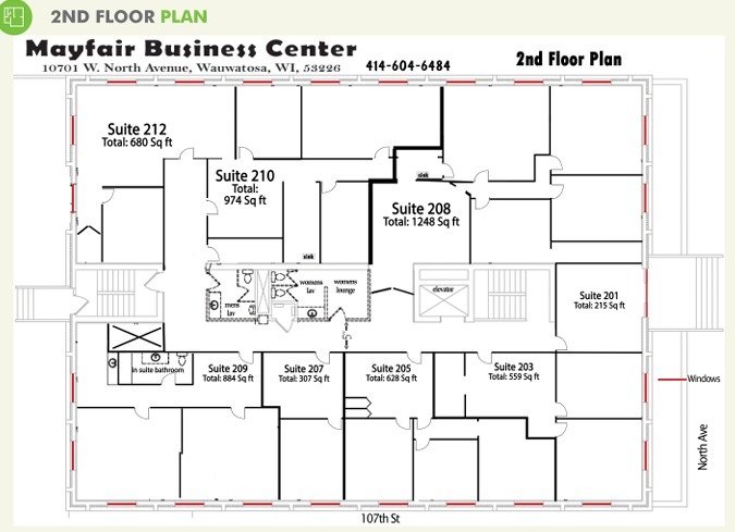 10701 W North Ave, Wauwatosa, WI à louer Plan d’étage– Image 1 sur 1