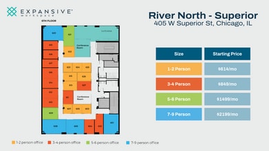 405 W Superior St, Chicago, IL à louer Plan d’étage– Image 1 sur 4
