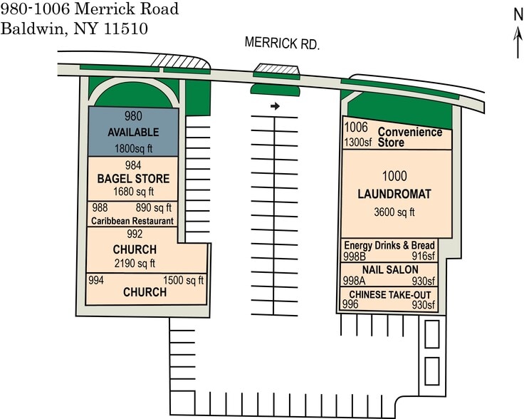 980-1006 Merrick Rd, Baldwin, NY à louer - Plan de site – Image 3 sur 4