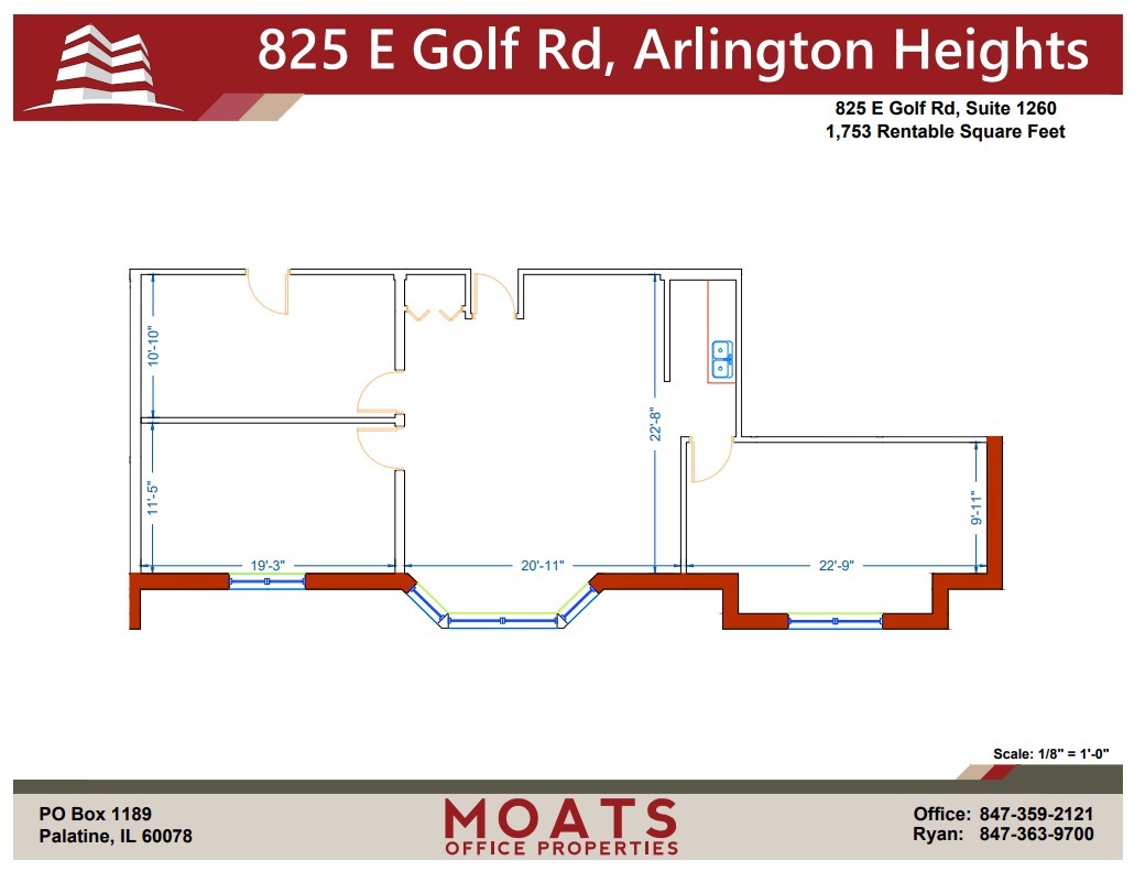 825 E Golf Rd, Arlington Heights, IL à vendre Plan d’étage– Image 1 sur 1