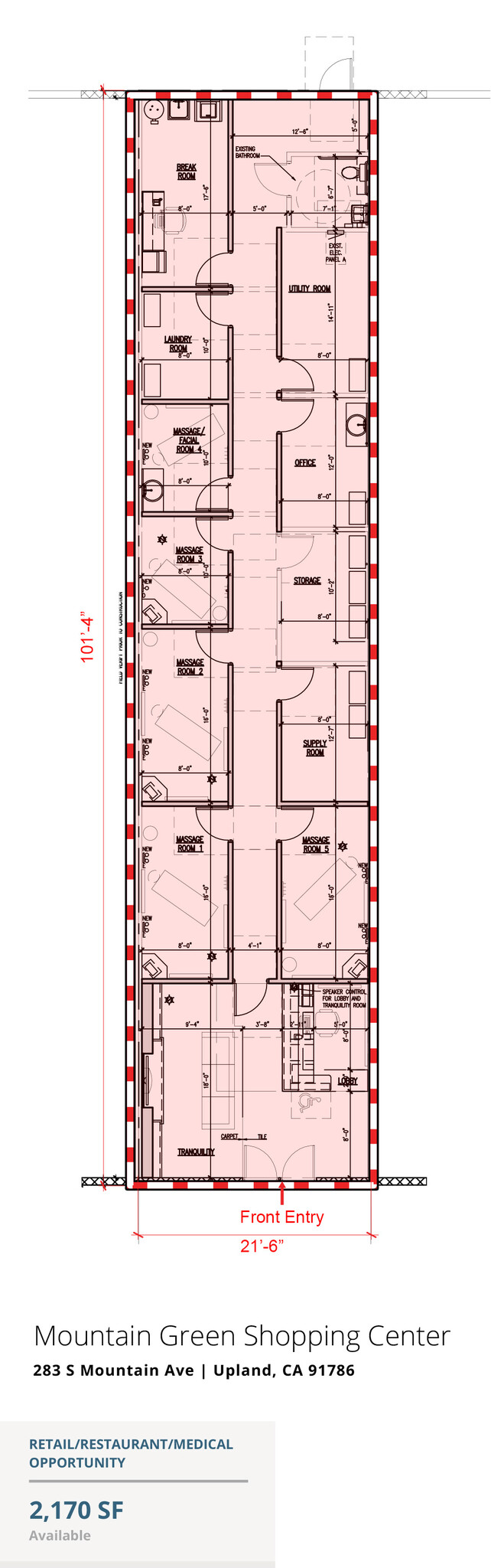 201-391 S Mountain Ave, Upland, CA à louer Plan d’étage– Image 1 sur 1
