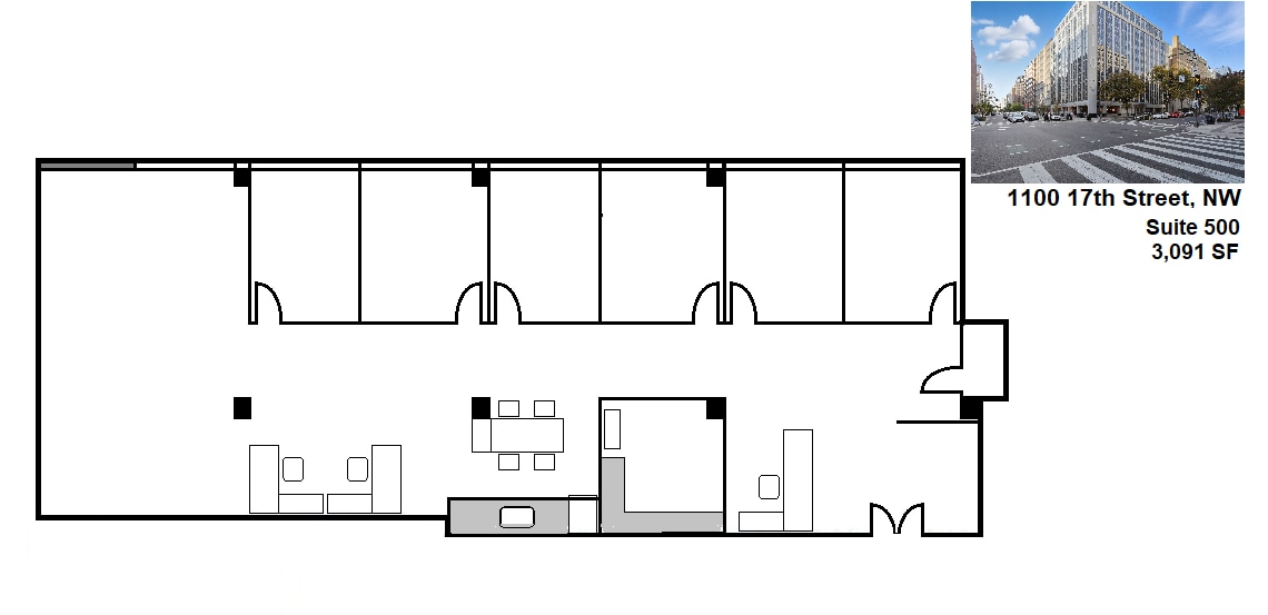 1100 17th St NW, Washington, DC à louer Plan d’étage– Image 1 sur 10