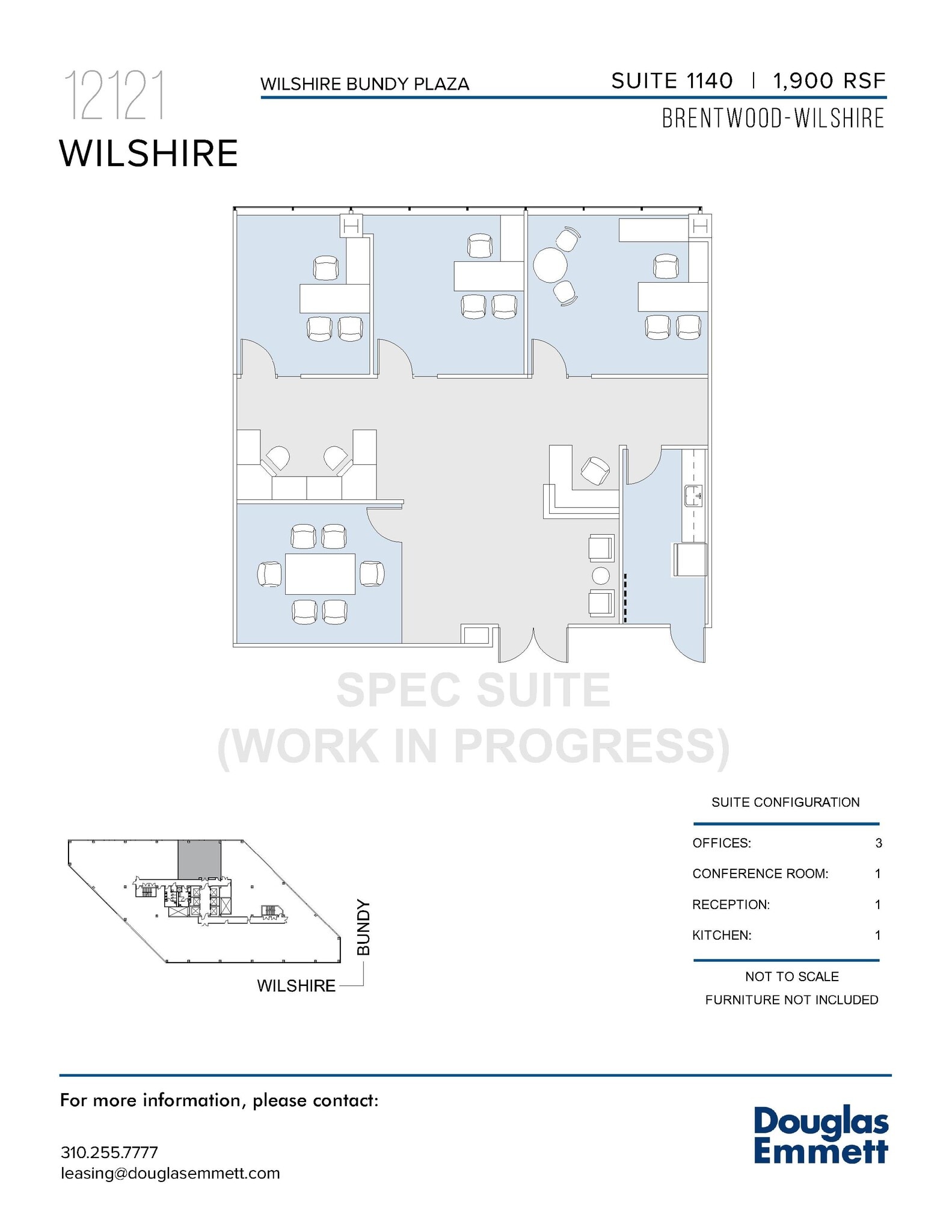 12121 Wilshire Blvd, Los Angeles, CA à louer Plan d’étage– Image 1 sur 1