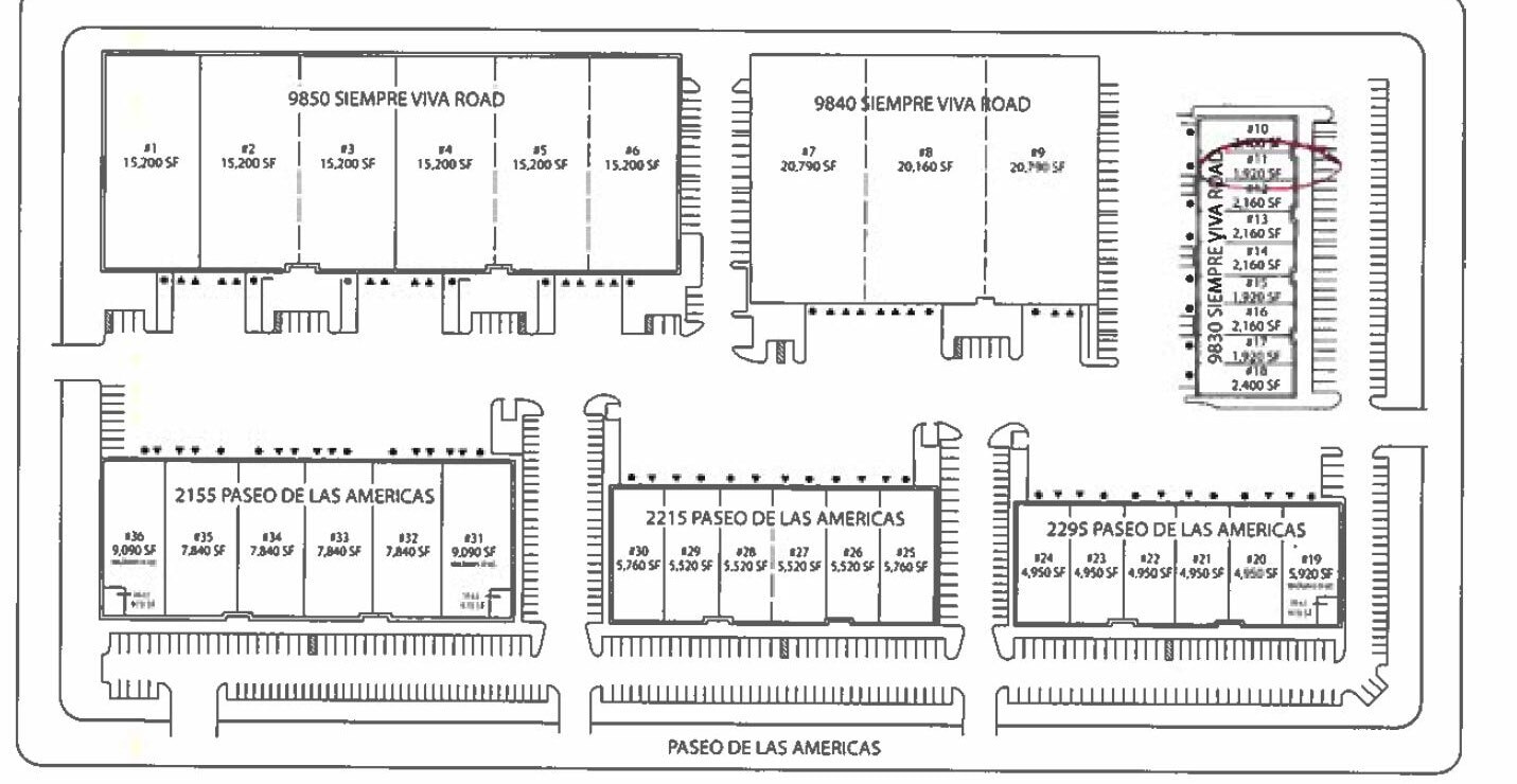 9830 Siempre Viva Rd, San Diego, CA à louer Plan de site– Image 1 sur 1