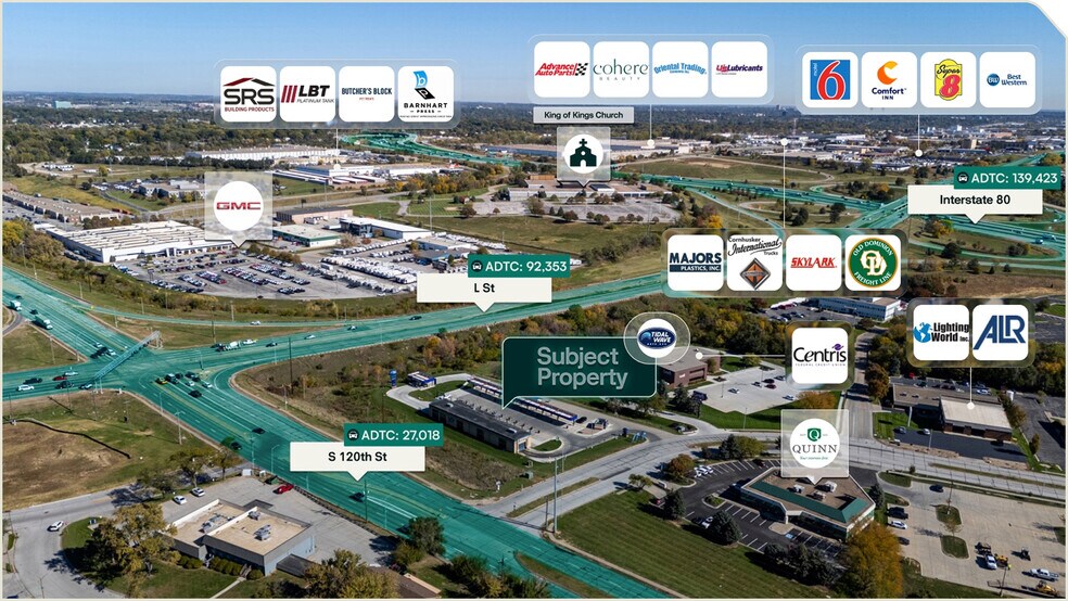 11910 M St, Omaha, NE à vendre - Aérien – Image 2 sur 3