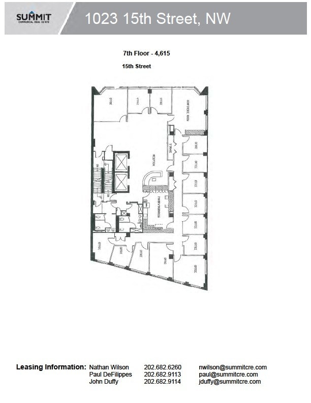 1023 15th St NW, Washington, DC à louer Plan d’étage– Image 1 sur 1