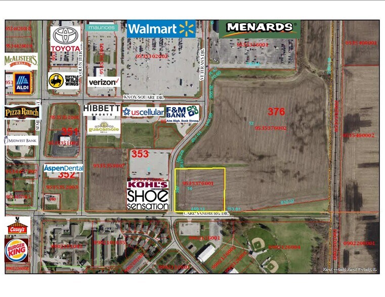 E. Carl Sandburg and Veterans Dr, Galesburg, IL à vendre - Aérien – Image 2 sur 3