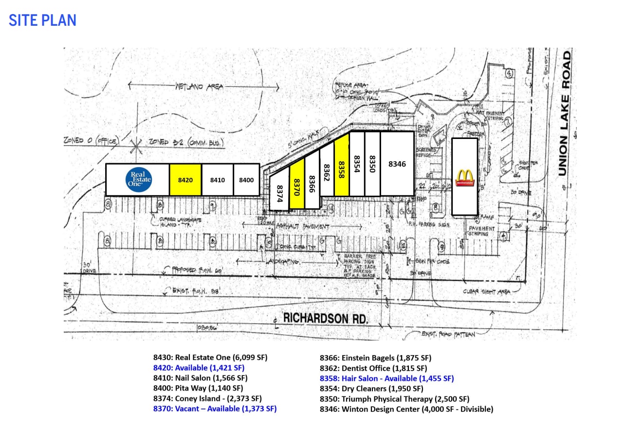 8346-8430 Richardson Rd, Commerce Township, MI à louer Plan d’étage– Image 1 sur 1