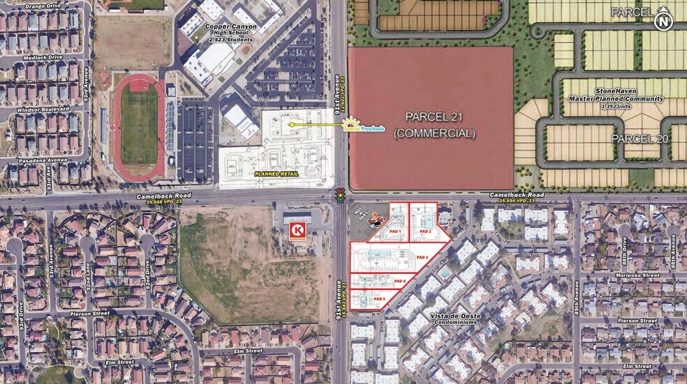 SEC Camelback Rd & 91st Ave, Phoenix, AZ à vendre - Aérien – Image 3 sur 3