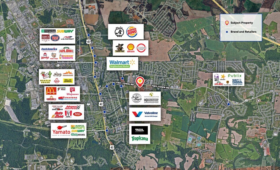 605 Tiny Town Rd, Clarksville, TN à louer - Aérien – Image 2 sur 3