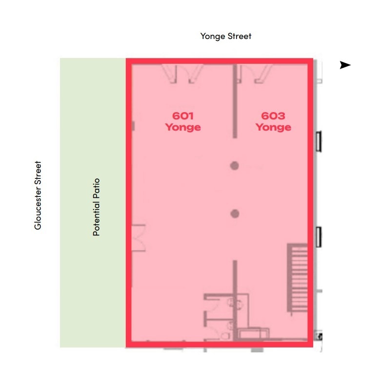 601-613 Yonge St, Toronto, ON à louer Plan d’étage– Image 1 sur 5