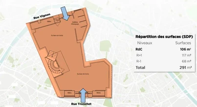 20 Rue Tronchet, Paris à louer Plan d’étage type– Image 2 sur 4